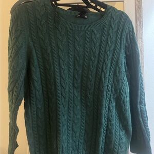 H&M green cable knit